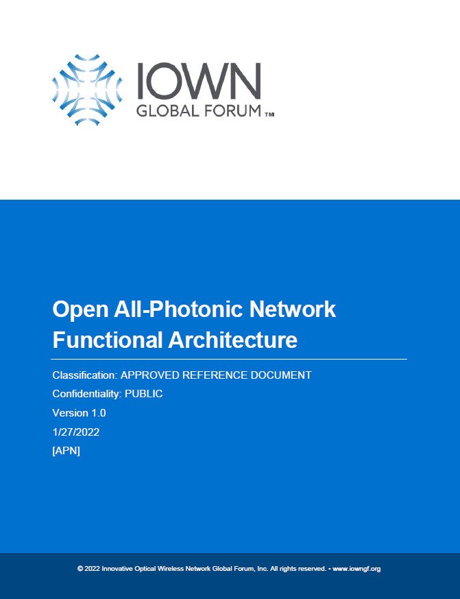 Open All-Photonic Network Functional Architecture