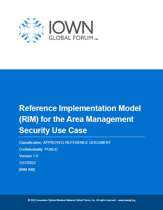 Reference Implementation Model (RIM) for the Area Management Security Use Case